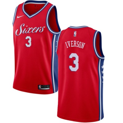 Nike Philadelphia 76ers #3 Allen Iverson Red Youth NBA Swingman Statement Edition Jersey
